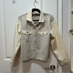 Elegant Cream and Gray Women's Utility Jacket